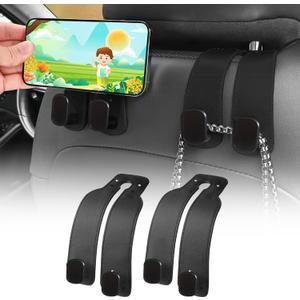 2 x Car Hooks for Headrest,2 Pack Car Seat Headrest Hooks,Car Seat Back Storage Hook,Car Seat Hooks for Purses and Bag,Purse Holder for Car(Black)
