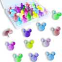 24 Pcs Thumb Tacks,Cute Push Pins,Colorful Decorative Pins,Mouse Tacks,for Bulletin Board,Cork Board,Class Decor Office or Home (24 Pcs - Gradient)