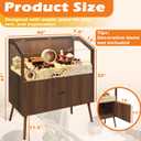 PROLEE Hamster Cage with Storage Cabinet,Large Hamster Encloure Chew Proof Wood,Clear View Hamster Habitat for Guinea Pig, Ferret, Rat, Hedgehog，47“ X 40” X 20“ (Walnut)