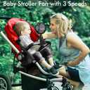 AMACOOL Battery Operated Stroller Fan Flexible Tripod Clip On Fan with 3 Speeds and Rotatable Handheld Personal Fans for Car Seat Crib Bike Treadmill (Black)
