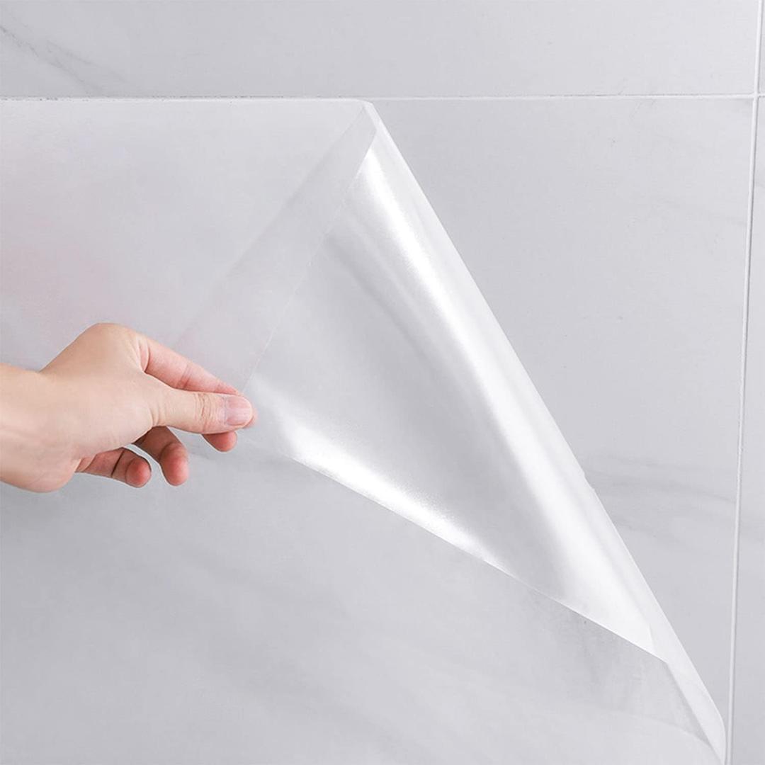 Clear Peel and Stick Wallpaper, Self-Adhesive Wallpaper Wall Protector, Oil Proof Waterproof Contact Paper for Kitchen Backsplash Tile, Cabinets, Whiteboard, Shelf Drawer Liner(15.7" X 118")
