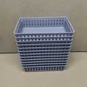 Wenqik Set of 12 Plastic Baskets for Organizing 10.24 x 6.5 x 2.36 Inch Rectangular Trays Plastic Organizer Bins Rectangle for Desk Organization(Haze Blue)