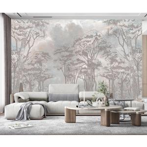 Retro Forest Tree Bedroom Wallpaper Mural Mural53 M 140" Wx102 H(Not Peel and Stick)