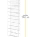 Whitmor 36 Pair Over the Door Shoe Organizer, 12 Tier Hanging Shoe Organizer, Heavy Duty Metal & Mesh Shoe Holder, Hanging Shoe Rack for Closet Organizer & Storage, 69"L x 21.7"W x 7.5"H, White
