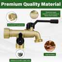 Outdoor Garden Water Faucet with Double Outlet, Outside Wall Mounted Garden Water Faucet with Two 3/4 Inch Brass Ball Valves, Rust & Frost-Proof Outdoor Spigot for Garden Hose (Copper, Female)