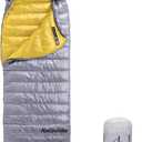 Naturehike Ultralight Down Sleeping Bag, 650FP Backpacking Sleeping Bag for Adults, 42 Waterproof Sleeping Bags for Camping, Hiking, Traveling with Compression Sack (Large, Gray-650FP-Duck)
