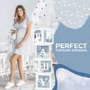 44-Piece Baby Shower Decorations for Boy or Girl - 4 Boxes with Letters and 32 Balloons - Dusty Blue and White (Boho Aesthetic) - Gender Reveal Party Supplies - Photo Shoot Backdrop