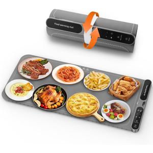 Warming Mat for Food, Extra Large (31.5"x15") Foldable Warming Tray - 7 Temp Levels & 8H Timer, Electric Food Warmers for Parties, Buffet, Countertops, Daily Use