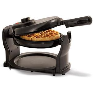 BELLA Classic Rotating Belgian Waffle Maker with Nonstick Plates, Removable Drip Tray, Adjustable Browning Control and Cool Touch Handles, Black