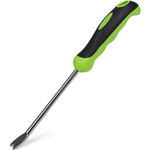 12.99 Inch Garden Hand Weeding Tool with Ergonomic Handle Stainless Steel Farm Transplant Gardening Plant Loosening Root Starter