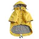Morezi Dog Zip Up Raincoat with Reflective Buttons, Rain/Water Resistant, Adjustable Drawstring, Removable Hood, Raincoats with Legs - Yellow - L