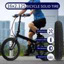 16X2.125 Bicycle Solid Tire, Bicycle Tubeless Solid Tire, for 16 inch Electric Bicycle, E-Bike Electric Tires [Puncture-Proof] [Anti-Skid] [Wear-Resistant] (1 Pack)