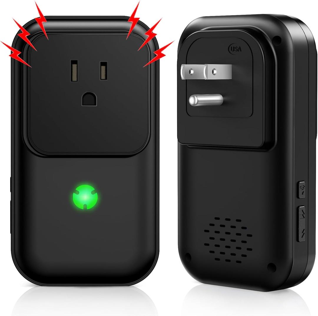 Power Failure Alarm, Freezer Power Outage Alarm 7 Sirens, Freezer Alarm with 0-110dB Adjustable LED Indicator 12H Alert, Power Loss Alarm Monitor for Refrigerator, Sump Pumps, Aquarium