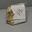 100 Pack Small Thank You Gift Bags, 4.5x1.8x3.9in Party Favor Bags Boxes with Bow Ribbon, Small Paper Gift Bags with Gold Foil Printed, Mini Candy Treat Bags for Birthday Wedding Party Holiday (White)