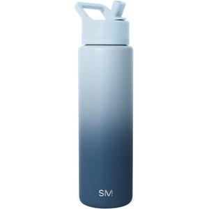 Simple Modern Water Bottle with Straw Lid | Vacuum Insulated Stainless Steel Metal Thermos | Reusable Leak Proof BPA-Free Flask for Sports Gym | Summit Collection | 30oz, Stormy Skies