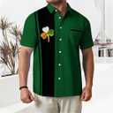 American Flag Shirts for Men Hawaiian Button Down Beach Shirts Casual Short Sleeve Bowling Shirts (XL)