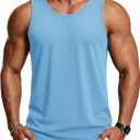 Cotrasen Men's Tank Top UPF 50+ Sleeveless Shirt Cotton Moisture Wicking Casual Gym Workout Shirts Cooling Muscle Tee Shirt (White, L)