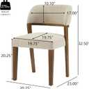 Christopher Knight Home Hanie Modern Upholstered Dining Chair Set of 2, Curved Backrest Kitchen Side Chair, Wooden Armless Dining Room Chair, Extra Seat for Living Room, Walnut+Beige, Medium