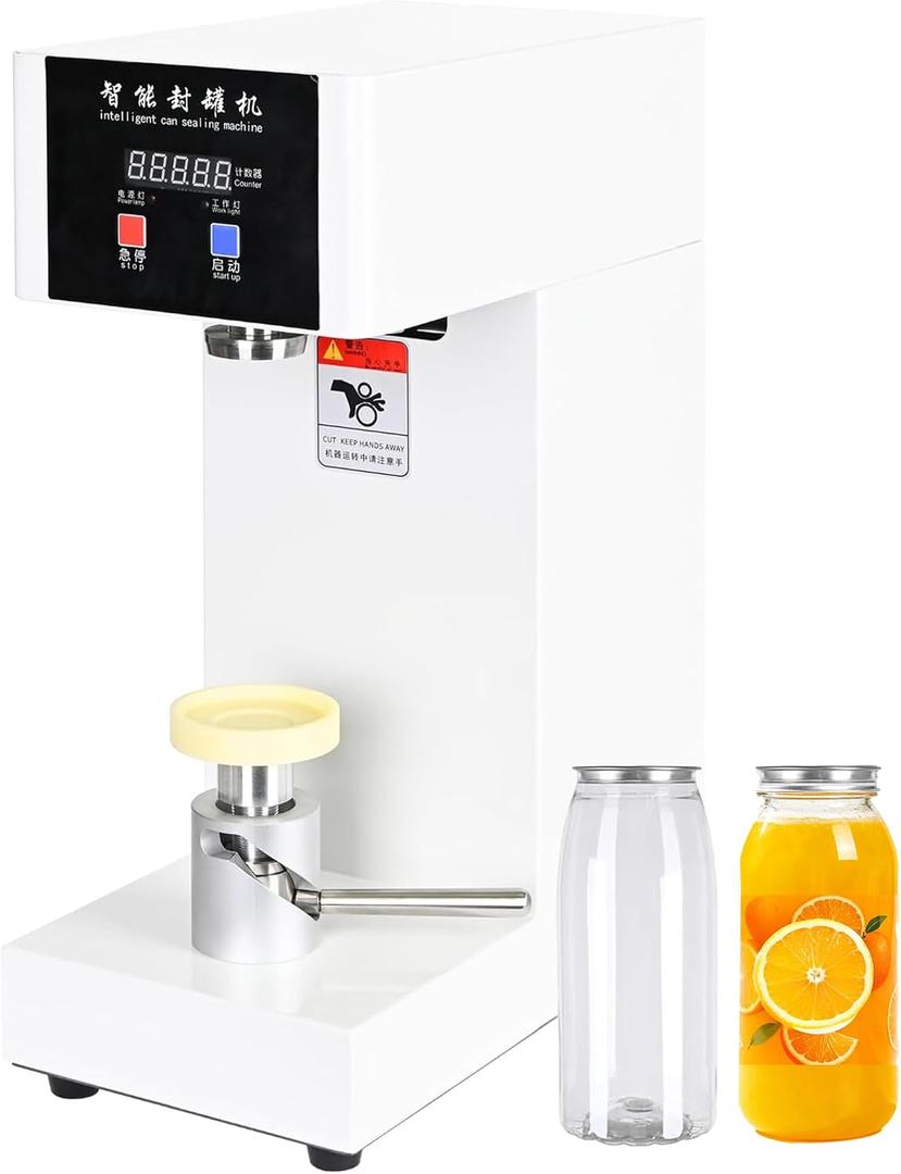 Automatic Can Sealing Machine, Intelligent Electric Cup Bottle Sealer Machine with Counter & LCD Display, 2.2” Dia. & 5.7”-7.9” Height Tin Can Seaming Closing Capping Machine