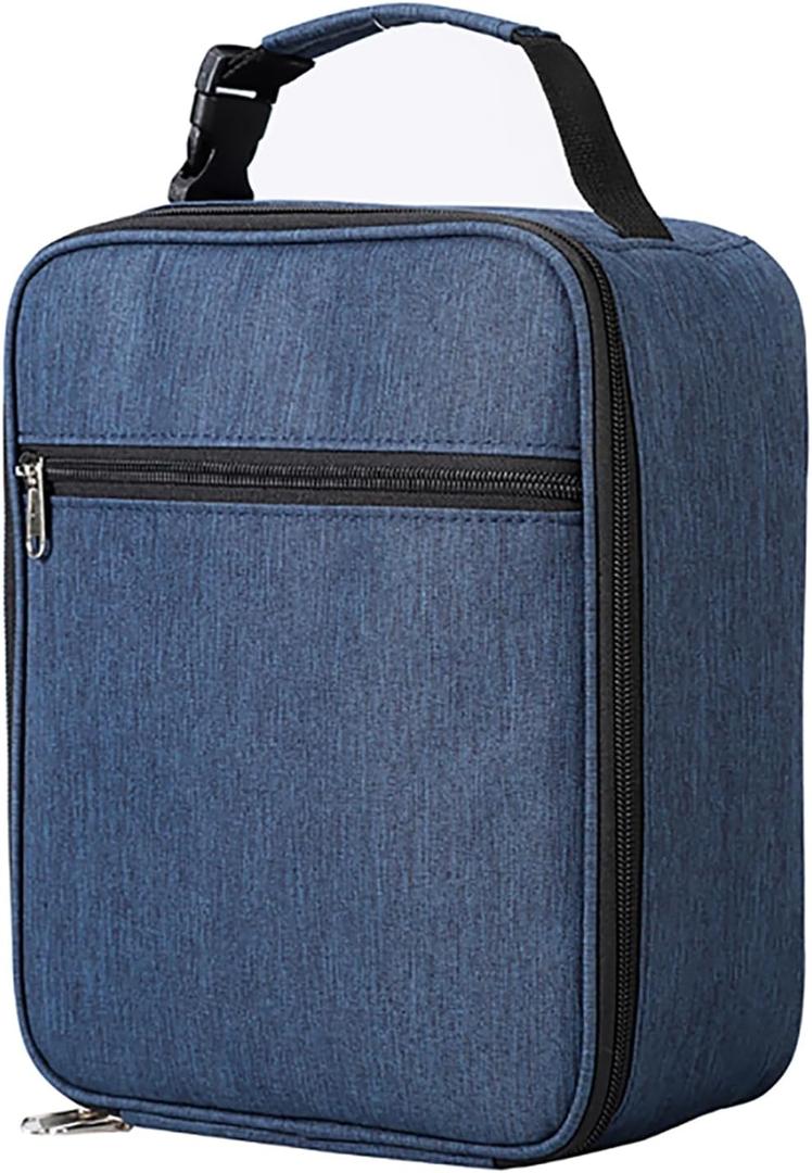 Insulated Lunch Bag for Men & Women, Leakproof Double Zipper Lunchbox with Mesh Pockets Work Gym Camping Travel, Easy-Clean Design