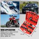 Radiator Pressure Tester Kit, 18PCS Automotive Water Tank Manual Pump Pressure Test Tool and Adapters Work on Cooling System Leak Down Detection for Cars Motorcycles Trucks Airlifts, Red