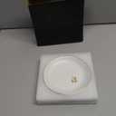 COLLECTIVE HOME - Ceramic Jewelry Tray, Decorative Trinket Dish for Rings Earrings Necklaces Bracelet Watch Keys, Birthday Mother's Day Christmas Gift for Women, 4.75", White Surface (A)