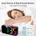 Topski Loud Alarm Clocks for Bedrooms Heavy Sleepers, Plug-in Digital Bedside Clock with RGB Night Light, Large Display, Dual Alarm, Snooze, Dimmable, 3 Volumes