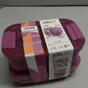 Ello 2-Pack Lunch Stack Plastic Food Storage Container Bento Box with Airtight, Leak-Proof Locking Plastic Lids and Silicone Base, BPA-Free, Freezer, Microwave, and Dishwasher Safe, Raspberry