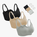 Nursing Bras for Breastfeeding 3 Pack Seamless Maternity Bras Pregnancy Sleep Bralette with Extra Bra Extenders and Clips, Size M