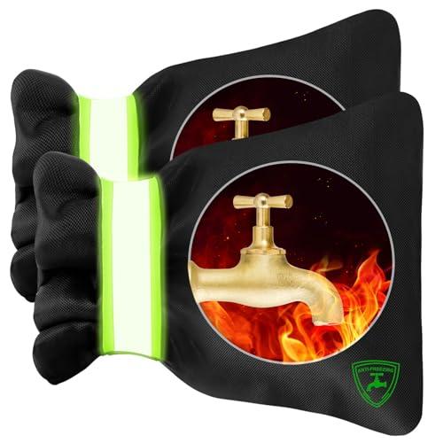 2Pack Outdoor Faucet Covers for Winter, 6.7" W x 8.3" H Outside Water Faucet Cover for Winter Freeze Protection Hose Bib Insulation Covers Reusable Waterproof Spigot Cover with Reflective Strips