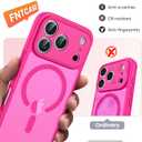 FNTCASE for iPhone 17 Pro Max Case: [Compatible with Magsafe] Translucent Matte Cases with [Full Camera Protection] [Screen Protector] Military Grade Shockproof Protective Phone Cover - Hot Pink
