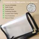 Menu Covers 25 Pack 5.5 x 8.5 inch - Black Vinyl Menu Holders | 2-View Waterproof Clear Sleeves Top-Loading for Restaurants, Cafes & Catering