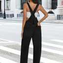 MAOECO Barrel Overalls Denim Jumpsuits for Women Casual Loose Baggy Jeans Pants Sleeveless Y2k Wide Leg Jumpers with Pockets Summer Black XL