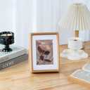 4x6 Natural Wood Picture Frame, Handmade Beech Wood Photo Frame, Display 3x4 Picture with Mat or 4x6 Without Mat, Tabletop Display and Wall Hanging