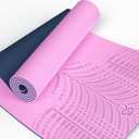 LOLLIPOP Thick Yoga Mat, Non-Slip Exercise Mat for Yoga, Pilates, Stretching Fitness & Exercise Mat with Easy-Cinch Carrier Strap (32" Pro, Pink & Royal Blue Lollipops)