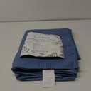 OVZME Blue Shower Curtain Set, Waffle Textured Heavy Duty Fabric Shower Curtain for Bathroom, Luxury Hotel Weighted 230GSM Bath Curtain with 12 Plastic Hooks, Machine Washable, 72x72