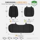 Kingphenix 5-Piece Memory Foam Car Seat Cushion Set with Full Back Support Pillow, Comfort for Long Drives & Road Trips, Universal Automotive Comfort for Most Car, Van, Truck, SUV, Black