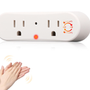 Kingdder Clapping Light Control Switch Clap On/Off Sound Activated Switch 110v Wireless Wall Outlet with 2 Sockets Sensor Smart Plug for Bedroom Lights Fun Small Appliances Home Decor