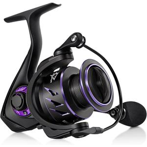 Piscifun Viper X Spinning Reel, Ultralight 6.2:1 High Speed Spinning Fishing Reel, 10+1BB, Carbon Fiber 22 LB Max Drag, 2000 Series, Purple