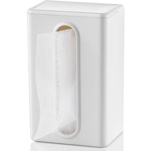 SUBEKYU Magnetic Dryer Sheet Holder for Laundry Room, Dryer Sheet Container,Dryer Sheet Dispenser,Wall Dryer Sheet Box for Laundry Organization and Storage,Plastic Fabric Sheet Holder with Lid,White