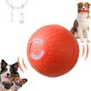 Smart Jumping Vibrating Interactive Dog Ball Self Moving Bouncing Ball Toy with Automatic Motion, Durable Chew Resistant Design for Small/Medium/Large Sized Dogs (Orange/L)