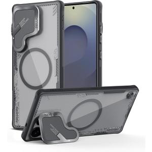 Nillkin Magnetic for Galaxy S25 Ultra Case Clear, Compatible with Magsafe, Never Yellow & Biodegradable Material, Translucent Case with Kickstand & Camera Cover for Samsung Galaxy S25 Ultra, Black