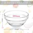 PARBEE 3" Clear Glass Pinch Bowls, 10 Pack 2.5oz Small Prep Dishes Stackable Ingredient Bowls for Spices Dipping Sauces Ice Cream Toppings, Dishwasher Microwave and Freezer Safe