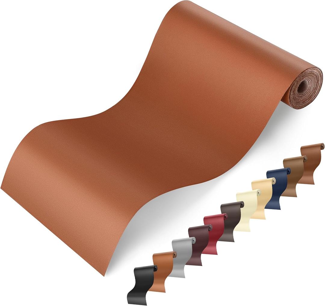 YAFLC Self Adhesive Leather Repair Tape Kit, 4"x 63" Leather Repair Patch for Furniture, Leather Repair Patch for Car seat, Sofas, Couch, Boat Seat Light Brown