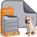 LOOBANI Washable Pee Pads for Dogs, 4 Packs Fast Absorbent Reusable Dog Mat, Non-Slip & Waterproof Pet Whelping Pads,Leak-Proof Puppy Pads for Puppy Playpen,Whelping Box,Potty Training(30"x34"-Gray) (Grey Dog Element)