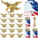 20 Sets Veterans Day Gifts Eagle Pendant Keychains Bulk USA Patriotic Party Favors with Stars Stripes Thank You Cards Decorations for Veteran Military Retirements Supplies Souvenirs