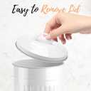 Autumn Alley White Toilet Paper Holder Canister with Lid Vertical Rustproof Free-Standing Farmhouse Metal Toilet Tissue Caddy for 3 Mega Rolls, Rustic Enclosed Toilet Storage Stand
