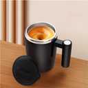 Self Stirring Coffee Mug with Lid, 380ml USB Rechargeable Automatic Stirring Coffee Mug, Electric Self Stirring Cup for Coffee, Tea, Milk, Hot Chocolate Stainless Steel Self Stirring Coffee Cup