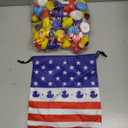 48 Pcs Patriotic Rubber Ducks, 4th of July Duck for Jeeps, 2.5 Inch Small Rubber Ducks Bulk for Independence Day, Memorial Day Party Favors Gifts Baby Shower Bath Summer Beach and Pool Toy for Kids