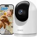 GNCC Indoor Security Camera, 2K Cameras for Home Security with Motion Detection, Baby/Pet Camera with Phone App, Night Vision, 2-Way Audio, TF/Cloud Storage, Works with Alexa & Google Home, 2.4G WiFi